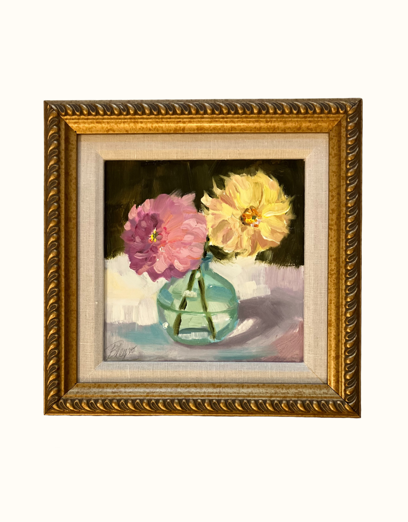Double Dahlia - Framed Giclee Print, Made to Order