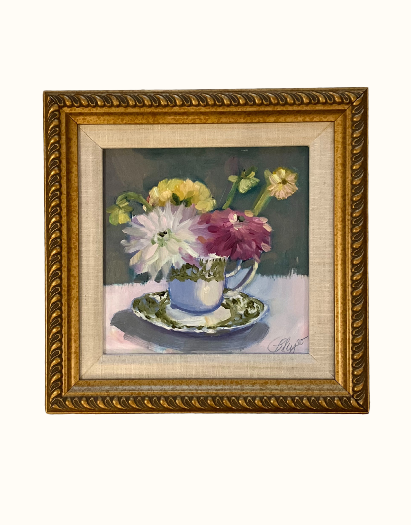 Dahlia in Ironstone - Framed Giclee Print, Made to Order