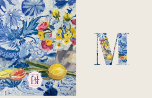 Custom chinoiserie monogram notecards