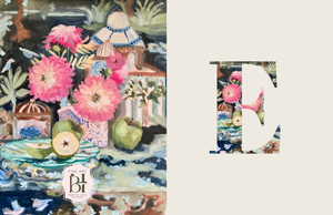Custom chinoiserie monogram notecards