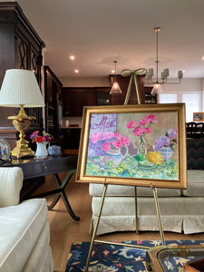 Ranunculus and Yangzhou Toile