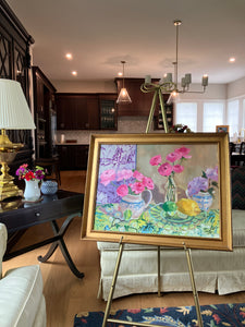 Ranunculus and Yangzhou Toile