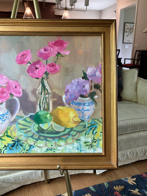 Ranunculus and Yangzhou Toile
