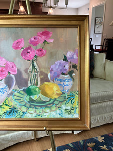 Ranunculus and Yangzhou Toile