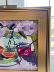 Lilacs with Depression Green Glass
