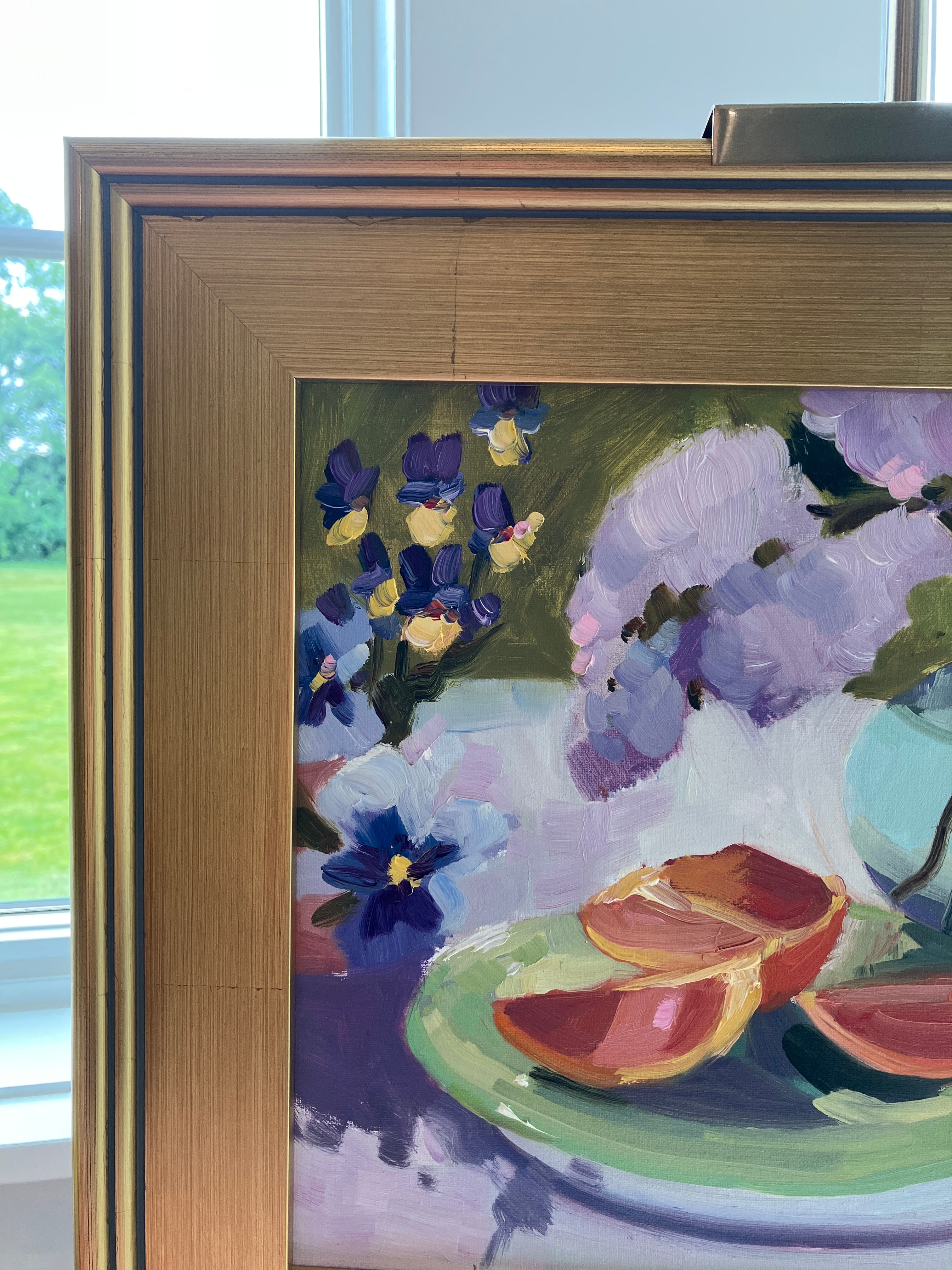 Lilacs with Depression Green Glass