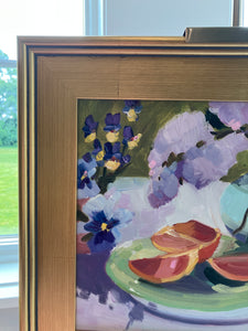 Lilacs with Depression Green Glass