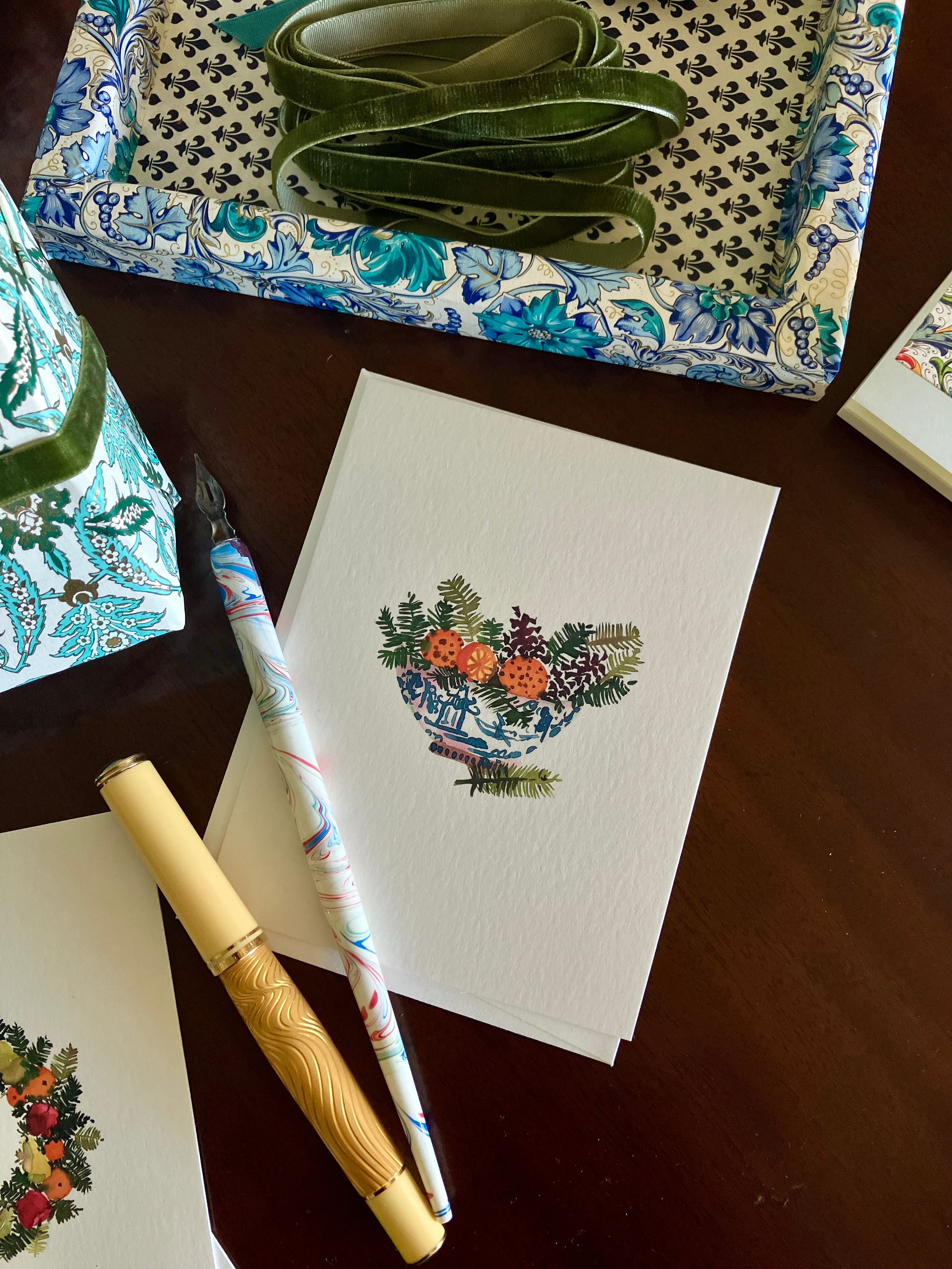 Pomanders in Chinoiserie Bowl Flat Card