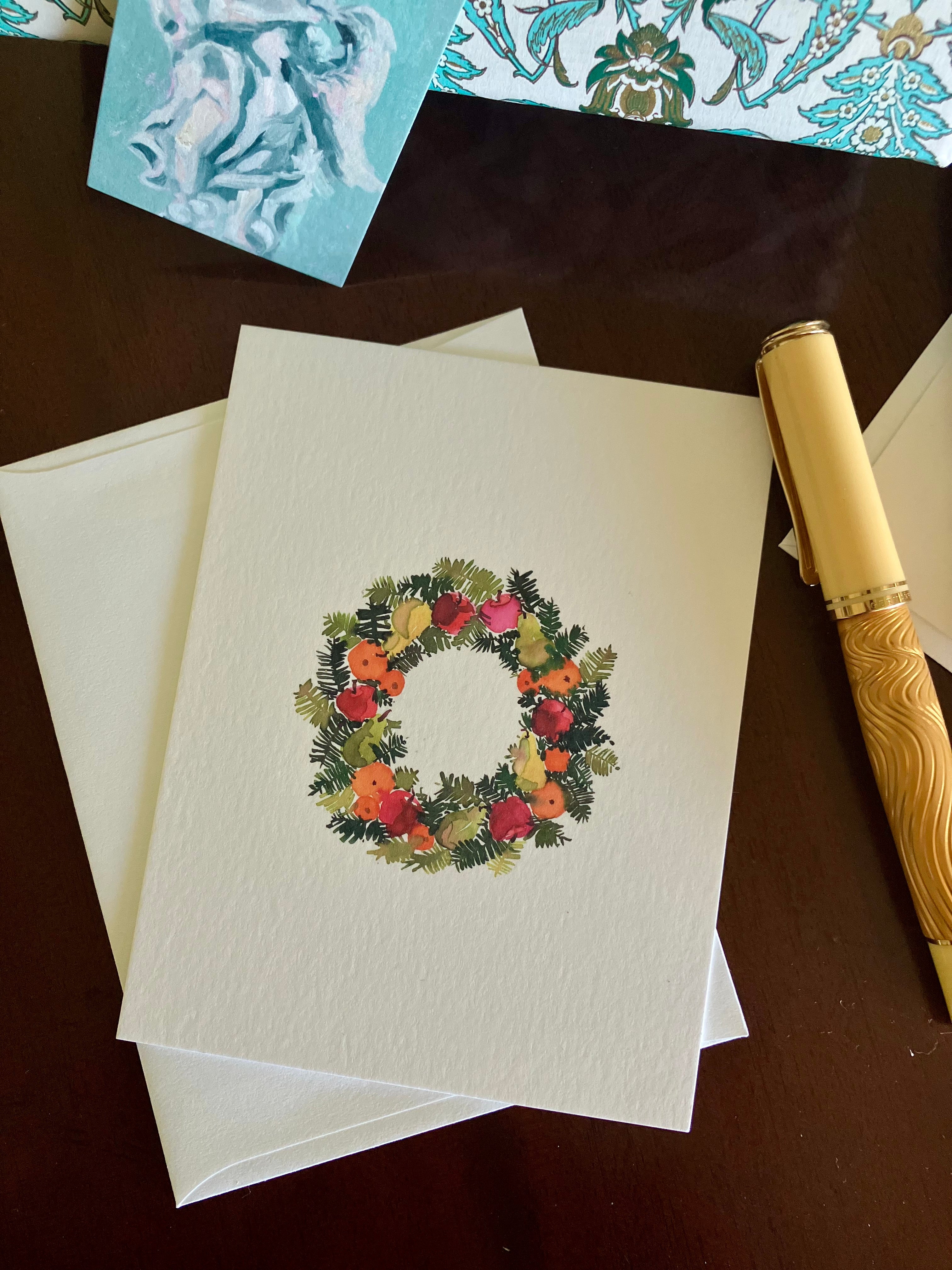Fruited Wreath Flat Card