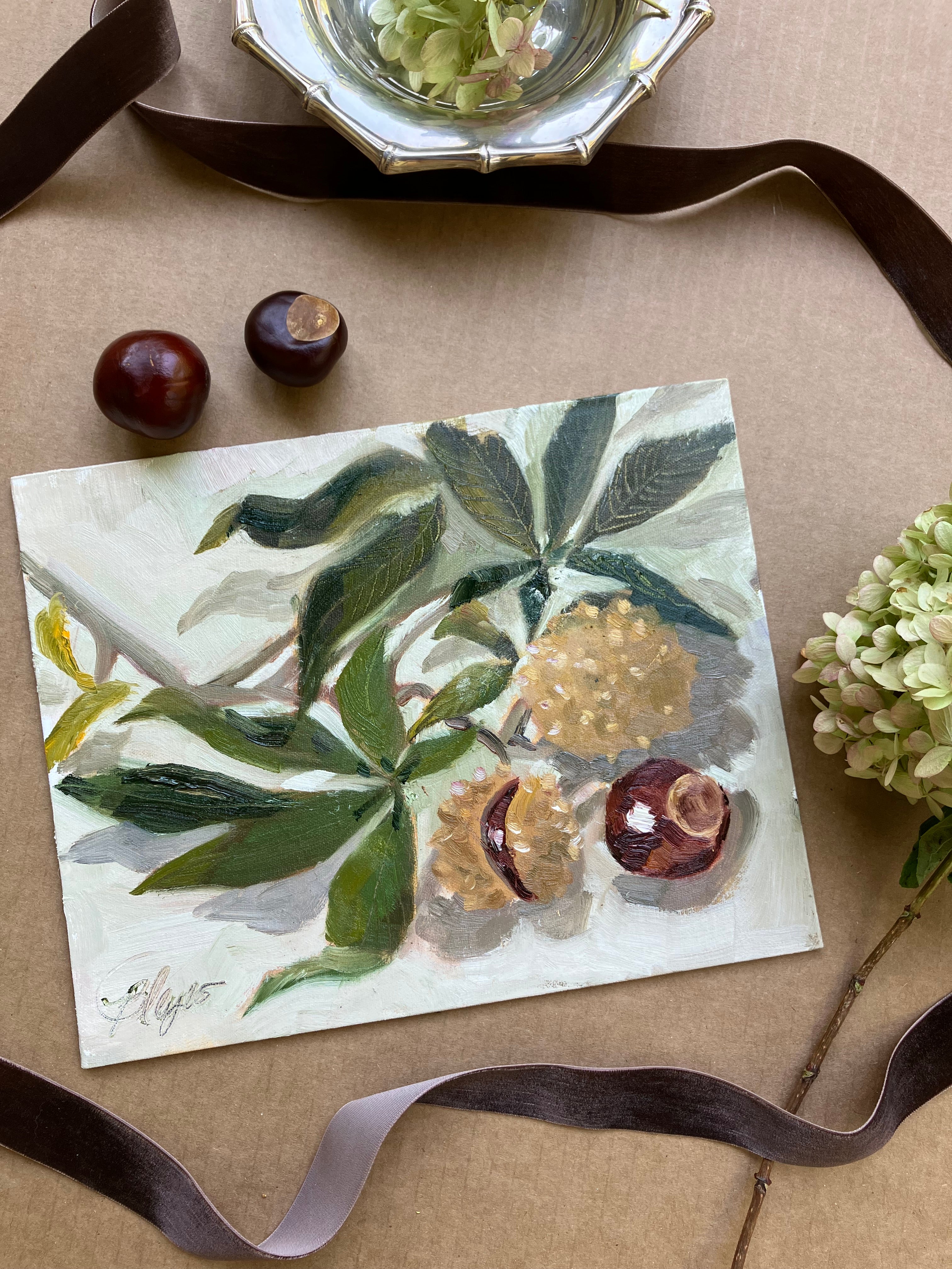 Buckeye Branch and Fruit Print