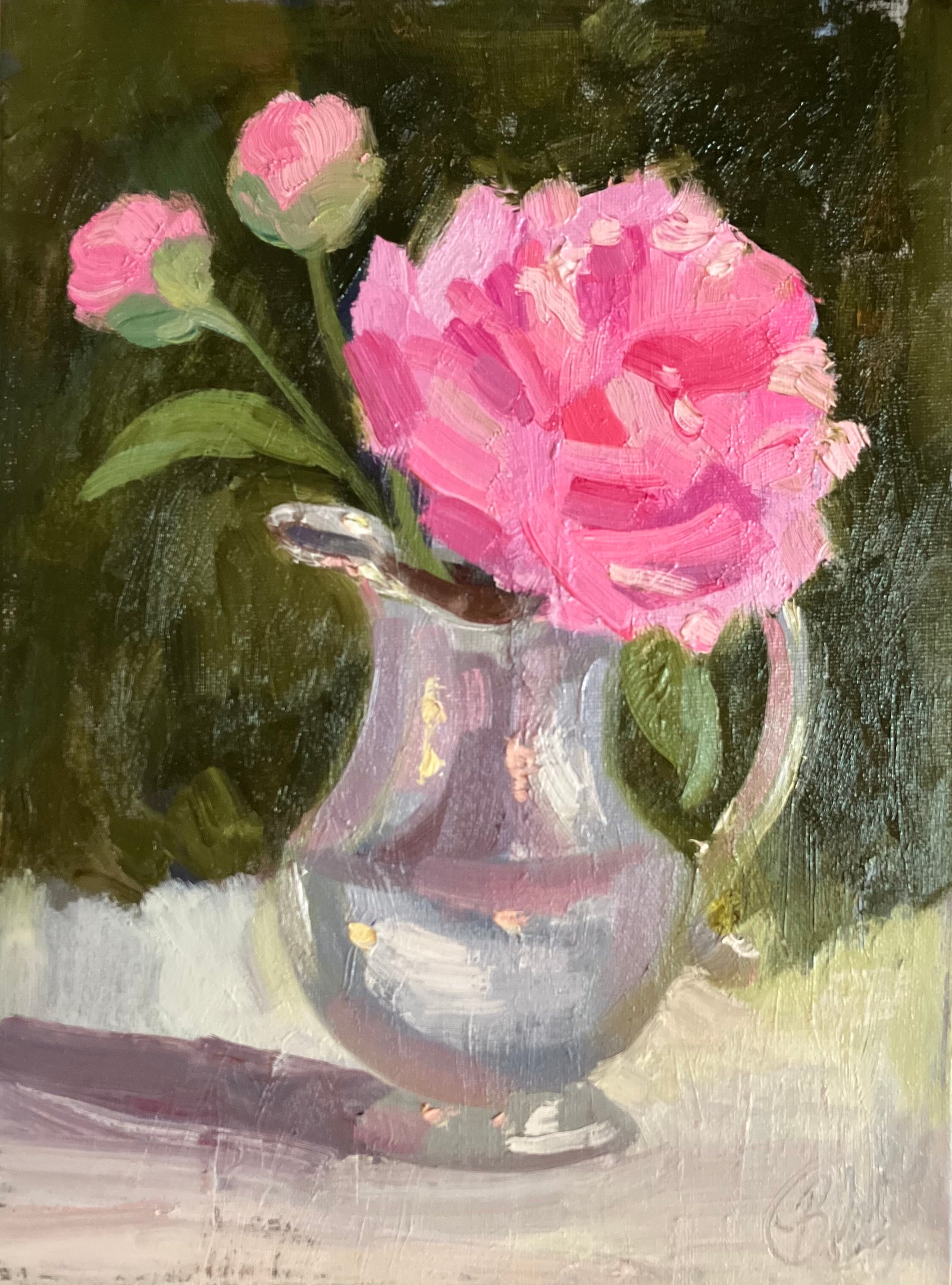 Peony in Silver