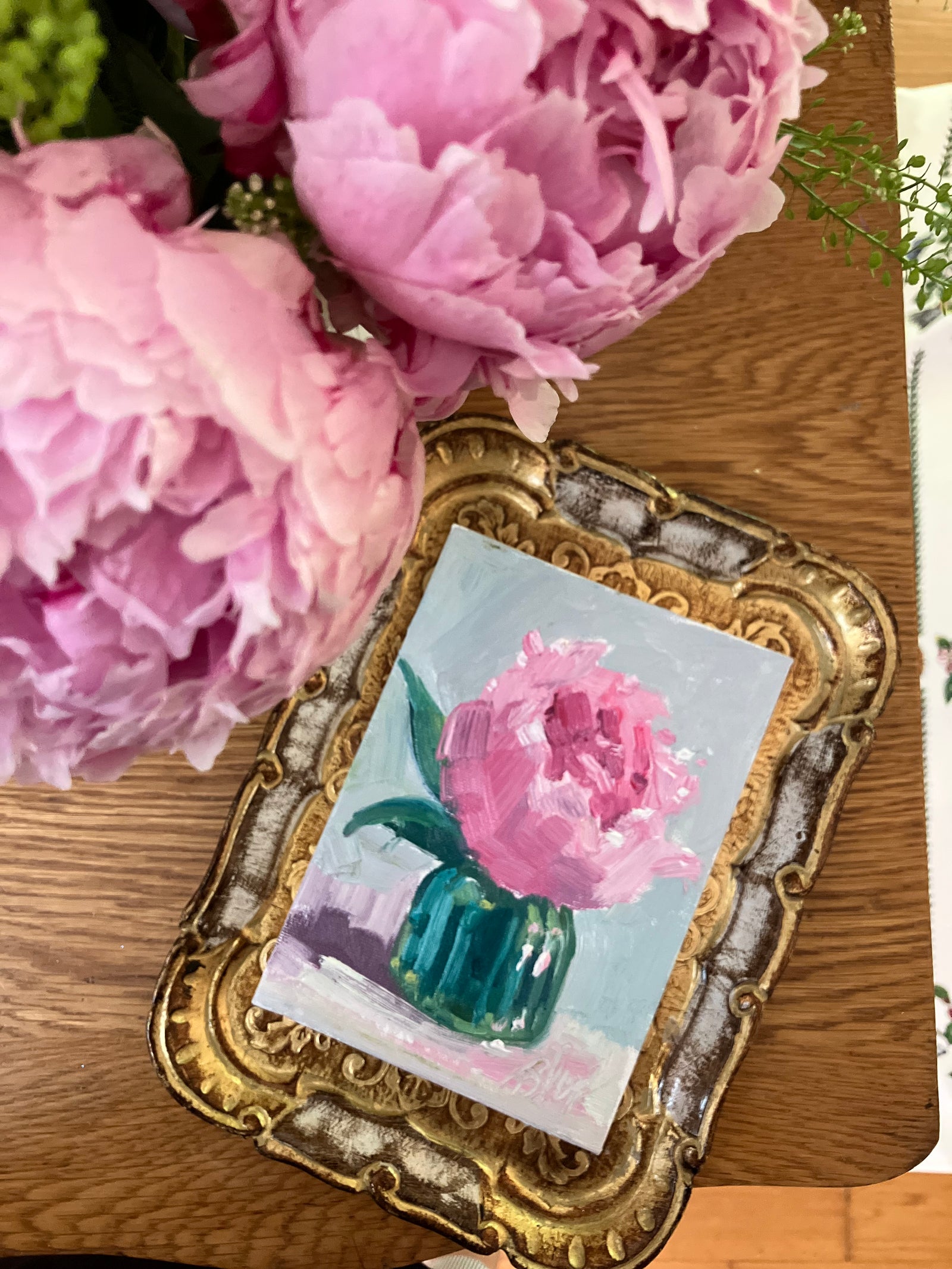 Petite Peony in Florentine Frame 2