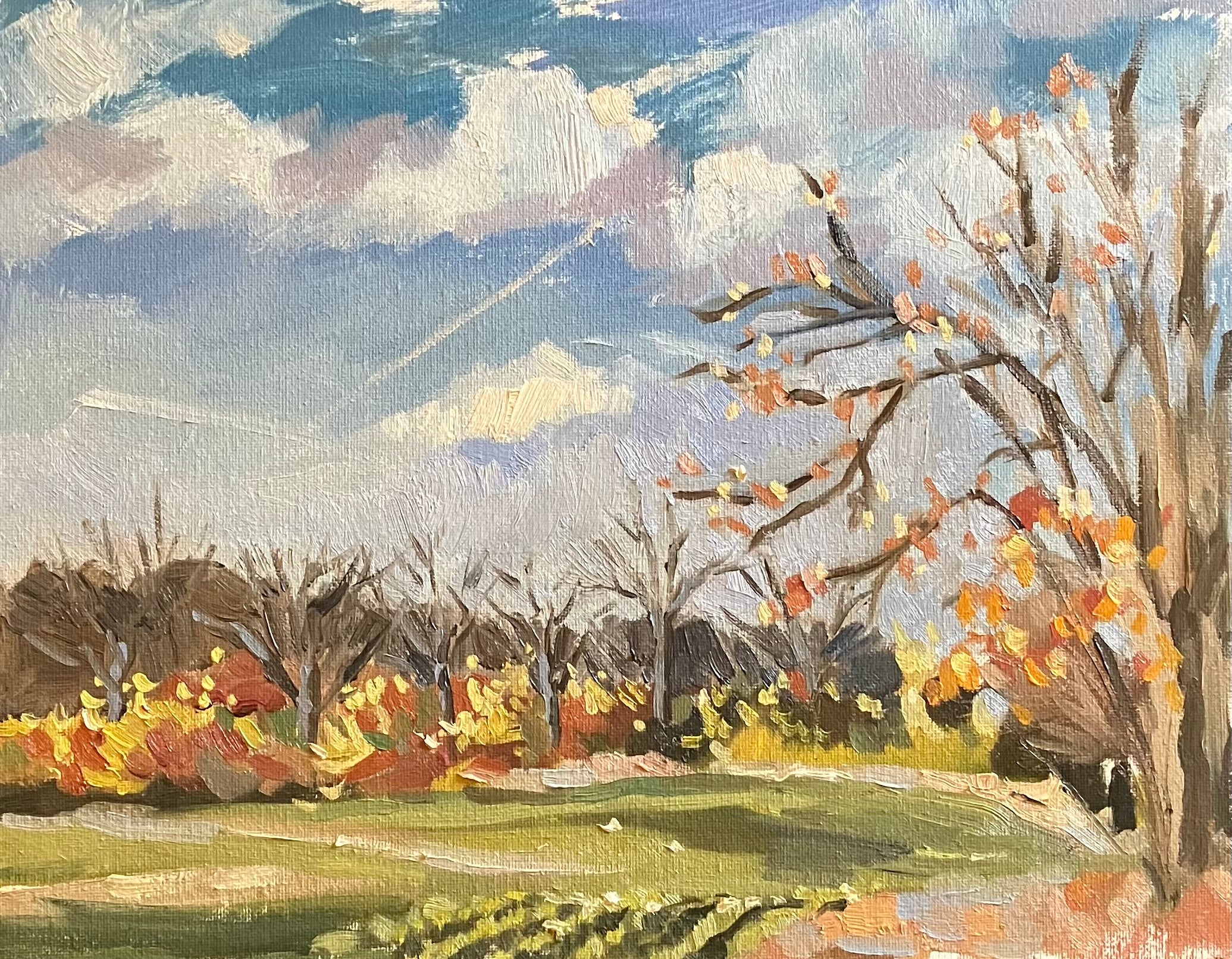 Winter Wheat, Early November Original Oil Painting