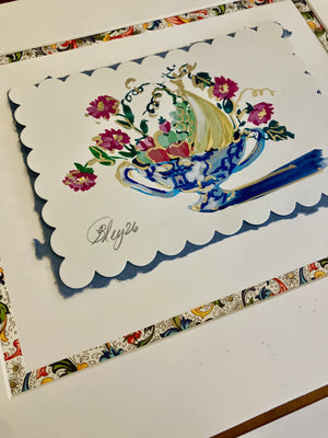 Custom matting for gouache on paper