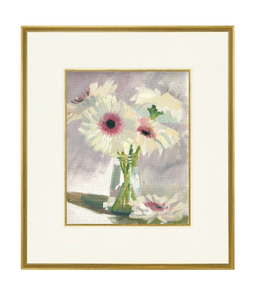 White Gerberas Painting Print