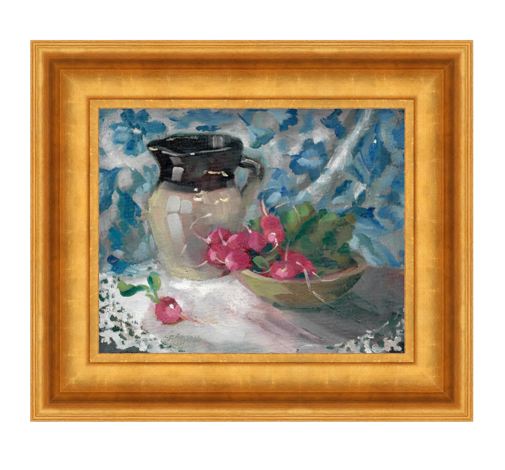 Jug and Radishes Painting Print