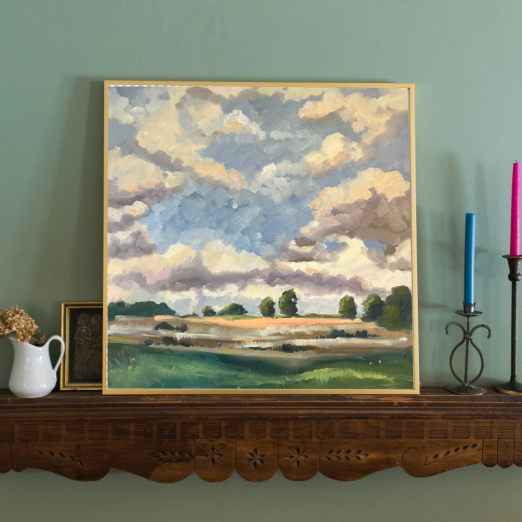 Sky Over Cedarville, Ohio Original Oil Painting